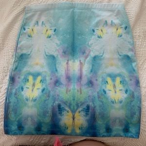 Colorful Butterfly Reflected cotton skirt